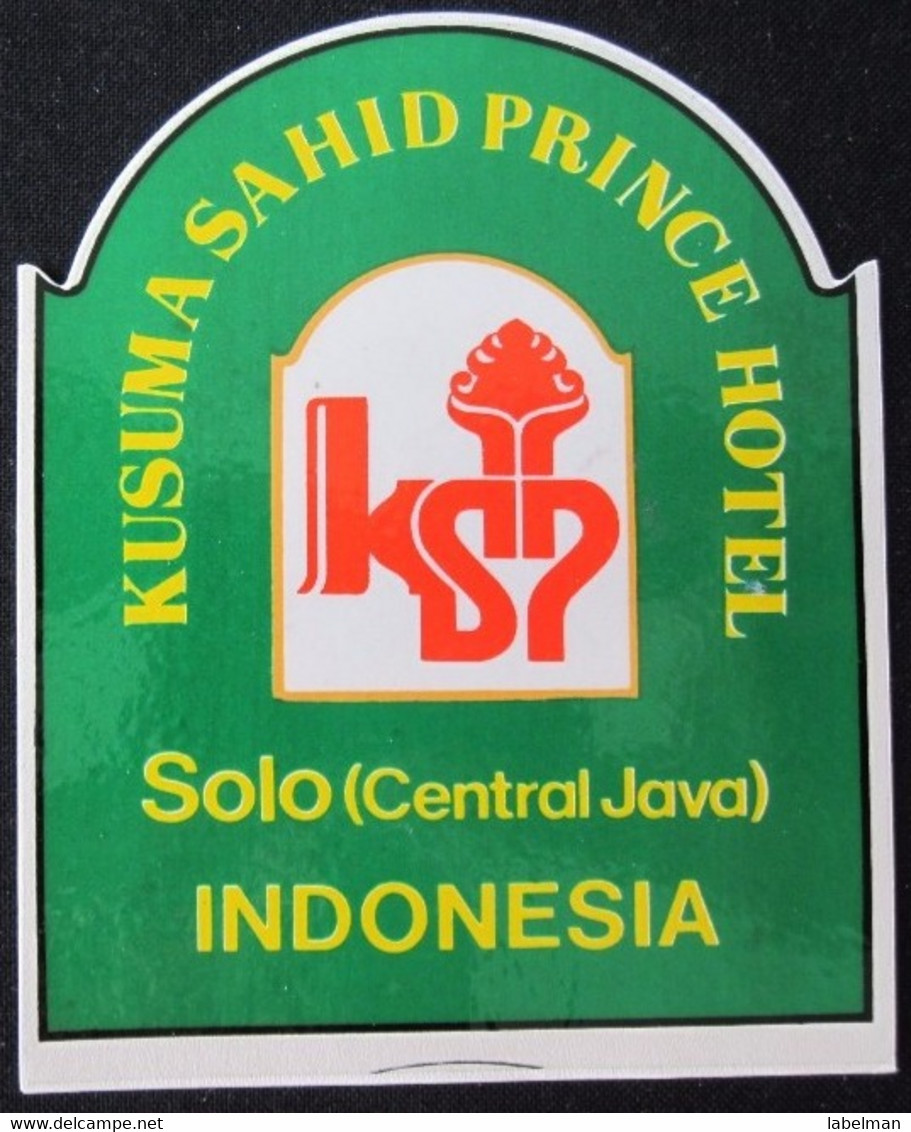 HOTEL MOTOR PONDOK PENSION KUSUMA SAHID PRINCE SOLO JAKARTA INDONESIA DECAL STICKER LUGGAGE LABEL ETIQUETTE AUFKLEBER - Hotel Labels