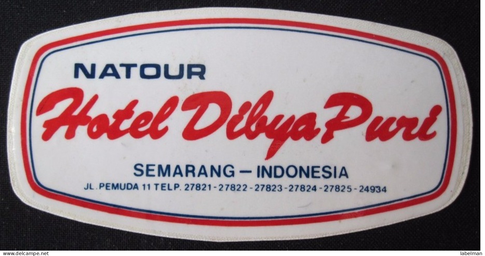 HOTEL MOTOR PONDOK PENSION INN MOTEL DIBYA SEMARANG JAKARTA INDONESIA DECAL STICKER LUGGAGE LABEL ETIQUETTE AUFKLEBER - Hotel Labels