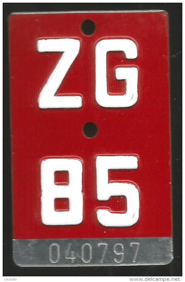 Velonummer Zug ZG 85 - Placas De Matriculación