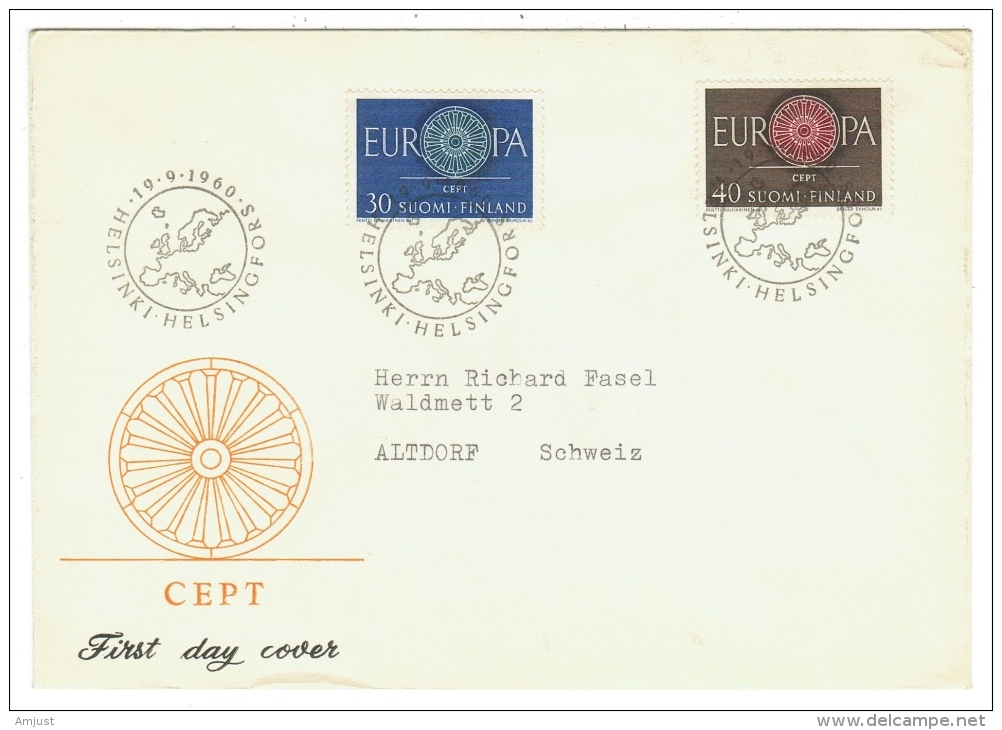 Finlande // Suomi Finland// Europa 1960  // FDC 1960 - Lettres & Documents