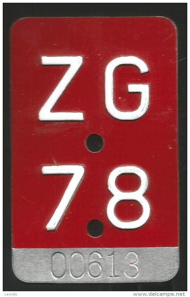 Velonummer Zug ZG 78 (sehr Schön) - Plaques D'immatriculation