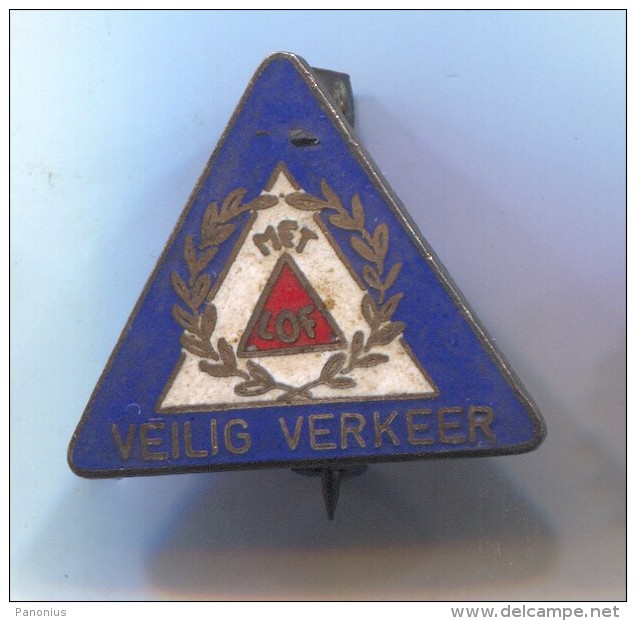 MET LOF VEILIG VERKEER - Holland Netherlands, Vintage Pin Badge, Enamel - Autres & Non Classés