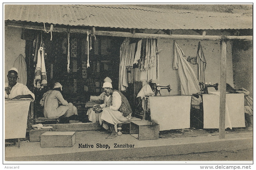 Zanzibar Native Shop Tailor Tailleur Machine A Coudre Sewing Machine Singer Edit A.R.P. De Lord - Tanzanie