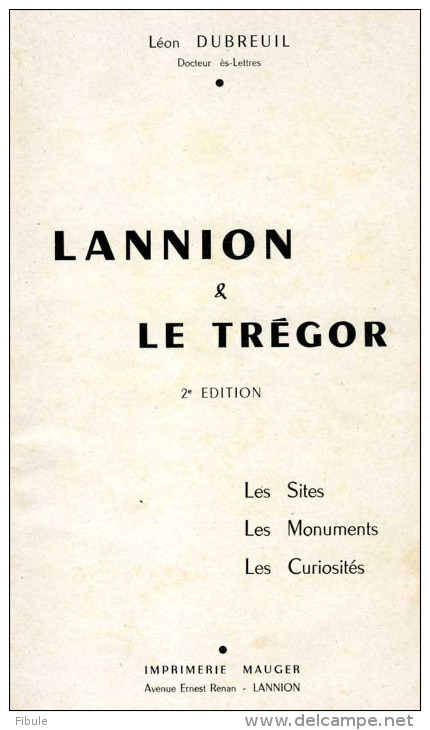 22- LANNION Et Le Trégor Livre 1954 - Autres & Non Classés