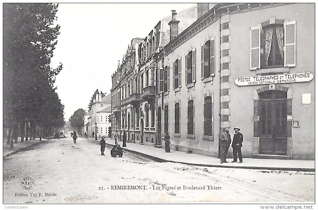 REMIREMONT     ( 88 )  -  La Poste Et Boulevard Thiers - Remiremont