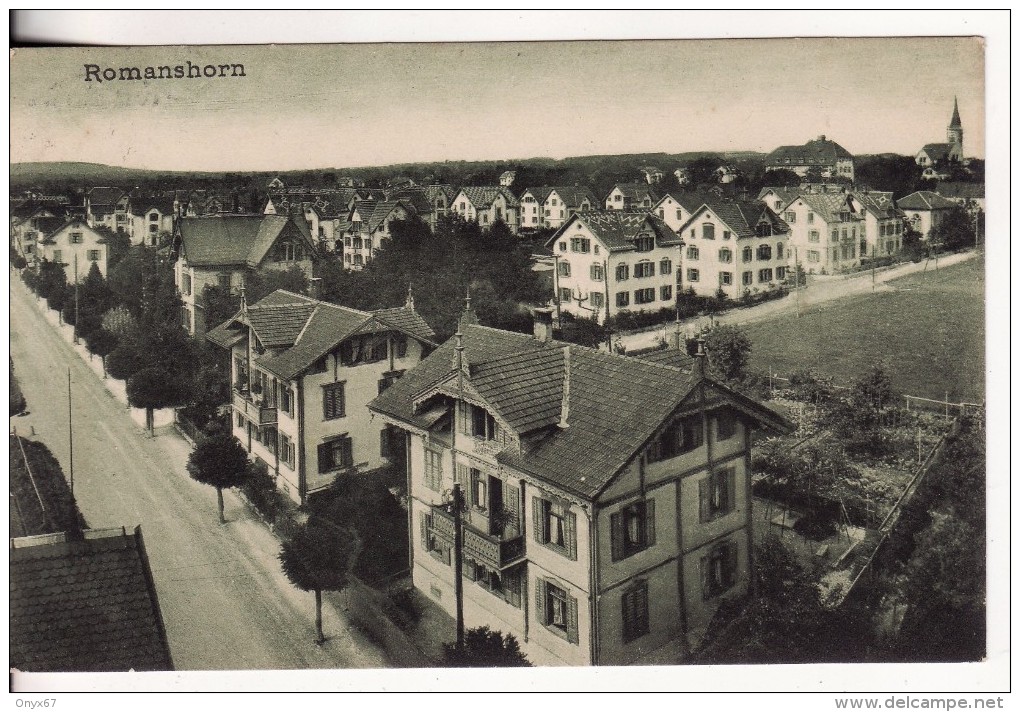 ROMANSHORN (Suisse) Rue Maison-Cachet-Timbre PERFORE-Stamp-Brief Stempel-VOIR 2 SCANS - Horn