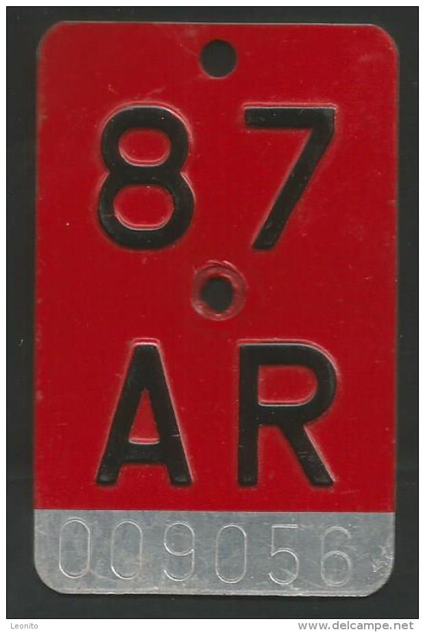 Velonummer Appenzell Ausserrhoden AR 87 - Plaques D'immatriculation