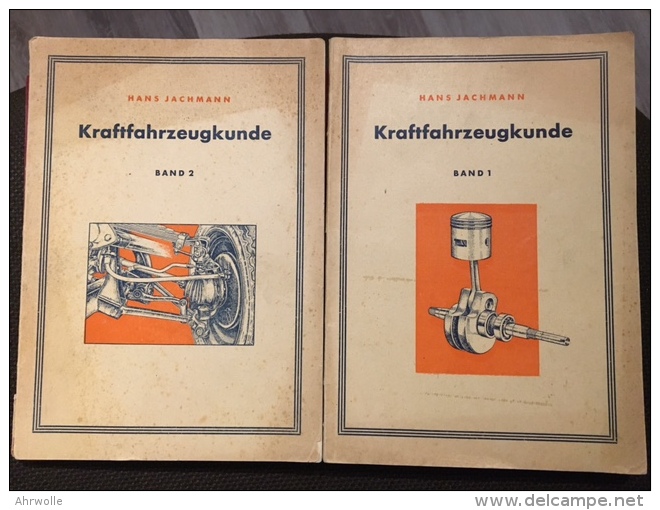 2 Hefte Kraftfahrzeugkunde Technik Auto KFZ Hans Jachmann Band 1 + 2 Leipzig 1955 - Shop-Manuals