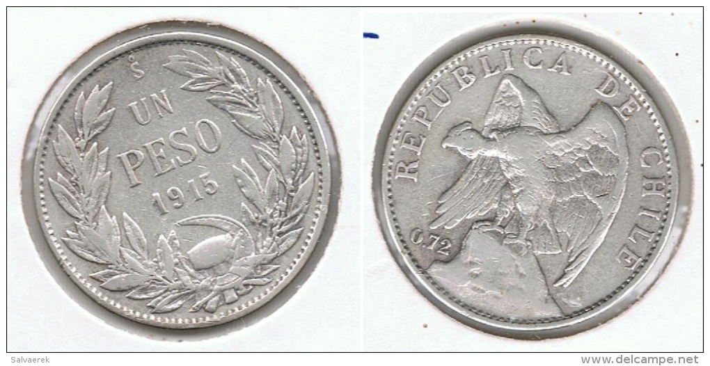 CHILE PESO 1915 PLATA SILVER G1 - Chile