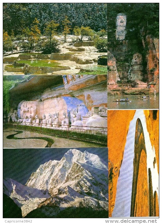 Chine 1989 - 6 Cartes Entiers Postaux Dans étui.  "Paysage Du Sichuan" - Postales