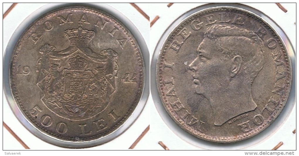 RUMANIA 500  LEI  1944 PLATA SILVER F1 - Rumania