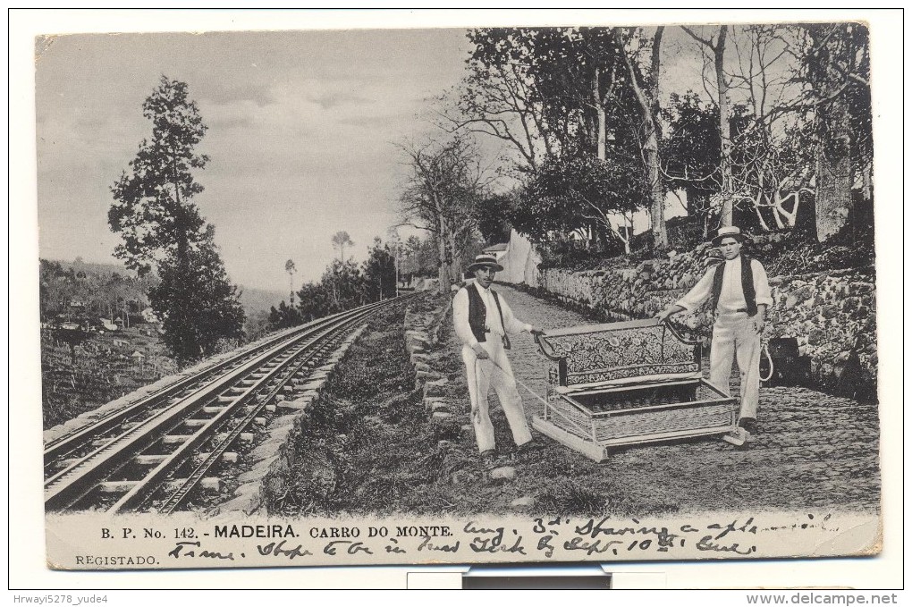 Madeira 1907, Funchal, Carro Do Monte, Trainrail, Train (in The Distance), Carry-structure, Used - Treni