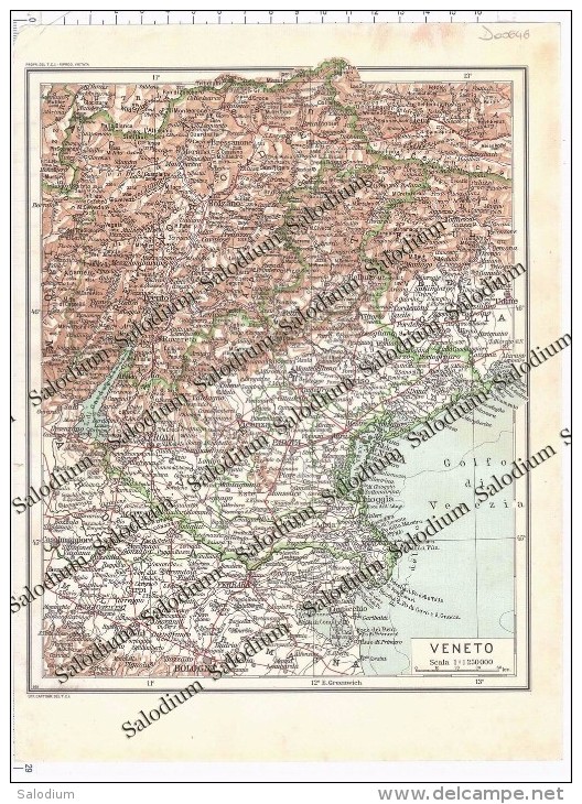 VENETO - Vecchia Mappa Cartina Originale D´epoca - Altri & Non Classificati