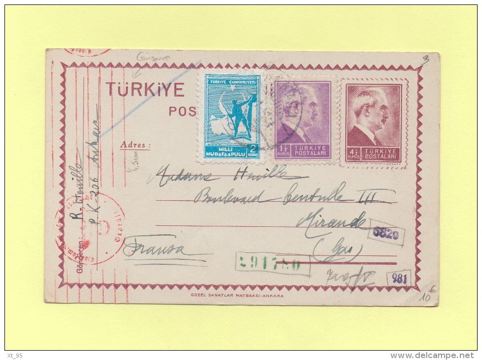 Turquie - 1940 - Censure Allemande - Destination France - Brieven En Documenten