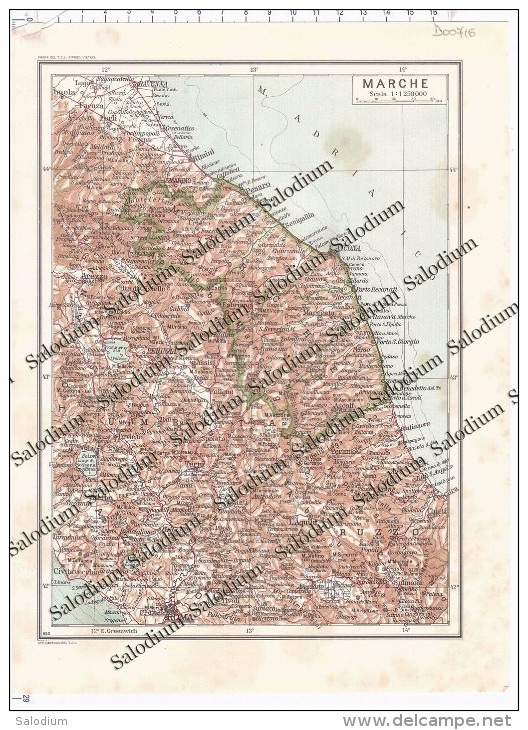 MARCHE - Vecchia Mappa Cartina Originale D´epoca - Altri & Non Classificati