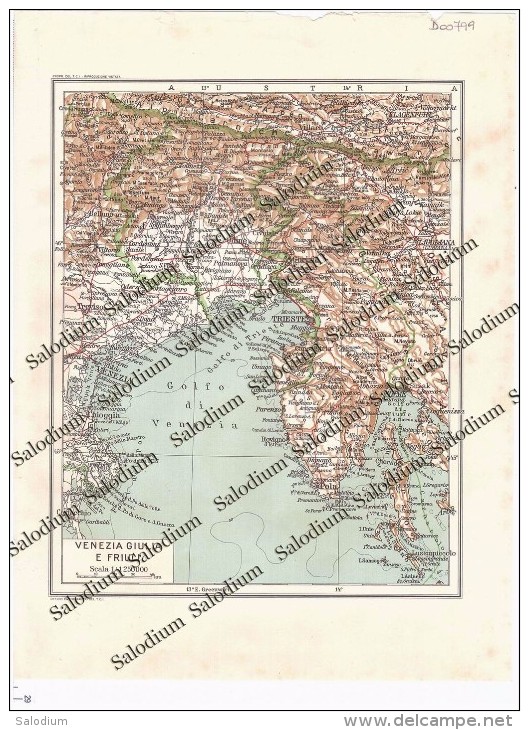 FRIULI VENEZIA GIULIA - VENEZIA GIULIA E FRIULI - Vecchia Mappa Cartina Originale D´epoca - Altri & Non Classificati