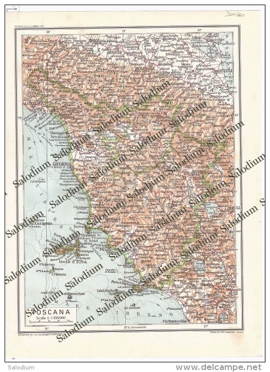 TOSCANA - Vecchia Mappa Cartina Originale D´epoca - Altri & Non Classificati