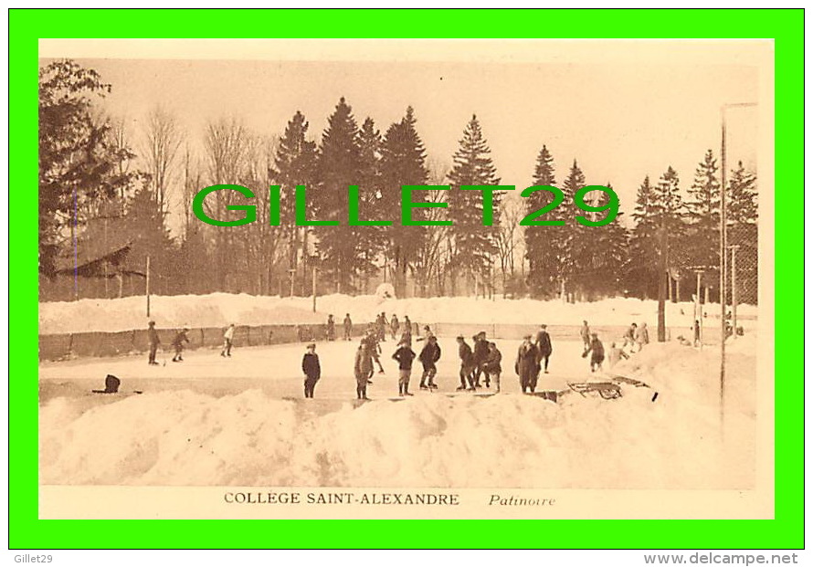 GATINEAU, QUÉBEC - COLLÈGE SAINT ALEXANDRE DE LA GATINEAU EN 1914 - PATINOIRE, ANIMÉE - HÉLIOGRAVURE ROTATIVE - - Autres & Non Classés