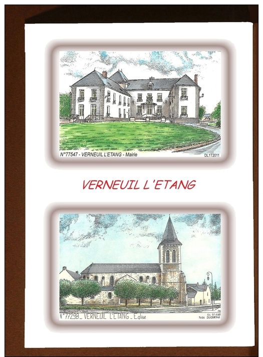 CP L 77298-77547 - CARTE POSTALE DESSIN COULEUR 2 VUES - 77 VERNEUIL L ETANG - Autres & Non Classés