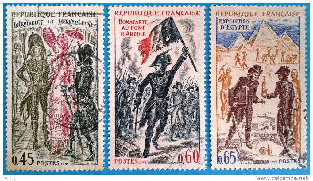 France 1972 : Histoire De France N° 1729 à 1731 Oblitéré - Oblitérés