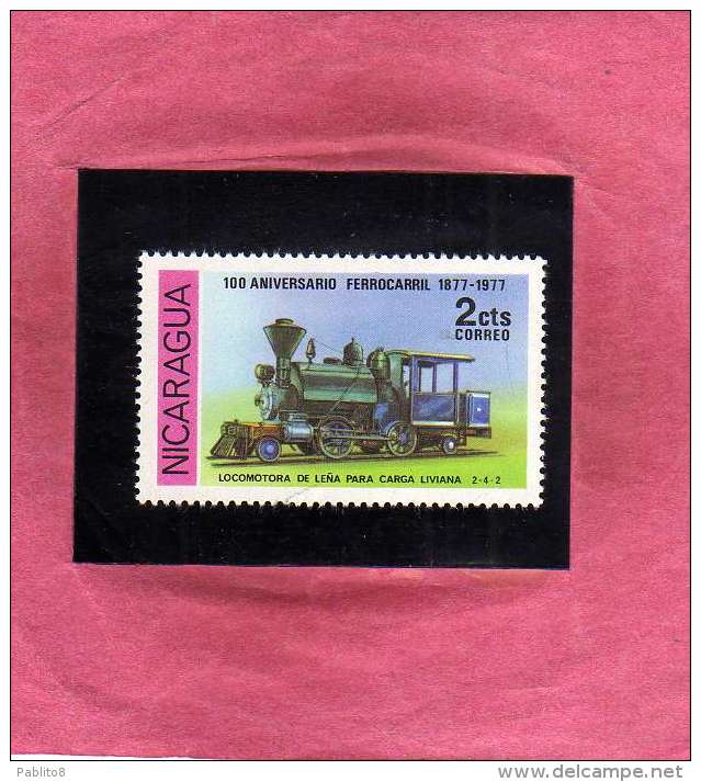 NICARAGUA 1978 LOCOMOTIVE TRAINS Leightweight Cargo LOCOMOTIVA TRENO CENT. 2 MNH - Nicaragua