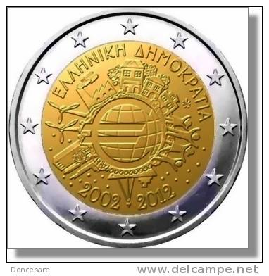 ** 2 EUROS COMMEMO. GRECE 2012 " 10 Ans De L Euro " PIECE  NEUVE ** - Grecia