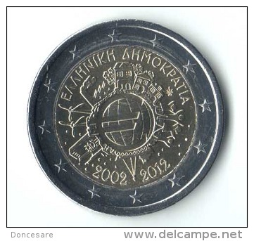 ** 2 EUROS COMMEMO. GRECE 2012 " 10 Ans De L Euro " PIECE  NEUVE ** - Grecia