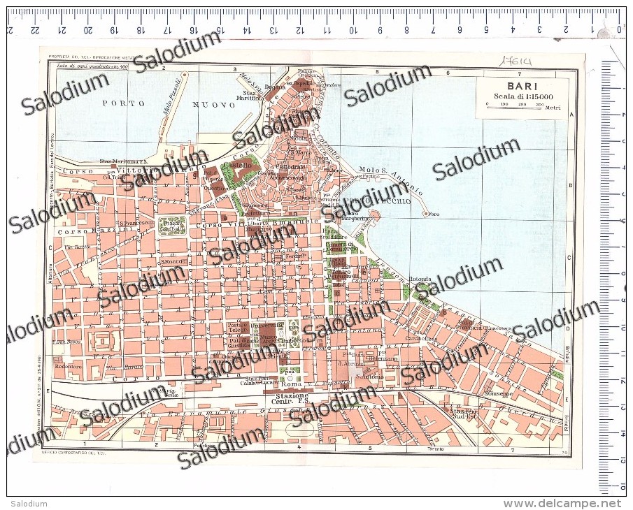 BARI - Vecchia Mappa Cartina Originale D´epoca - Altri & Non Classificati