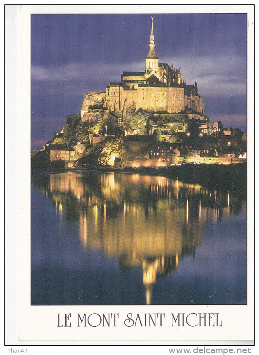 MONT-SAINT-MICHEL (50-Manche),de Nuit. Photo Escat, Ed. Le Goubey 2000 - Le Mont Saint Michel