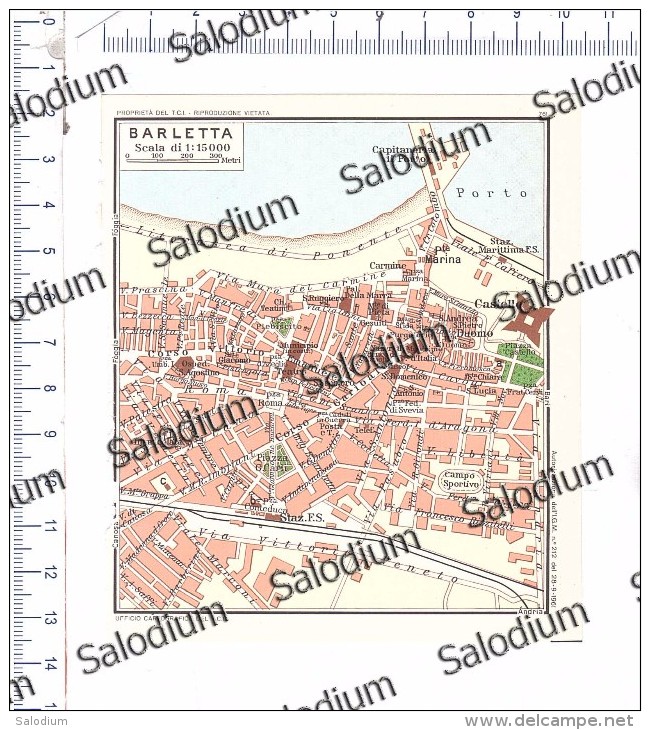 BARLETTA - Vecchia Mappa Cartina Originale D´epoca - Altri & Non Classificati