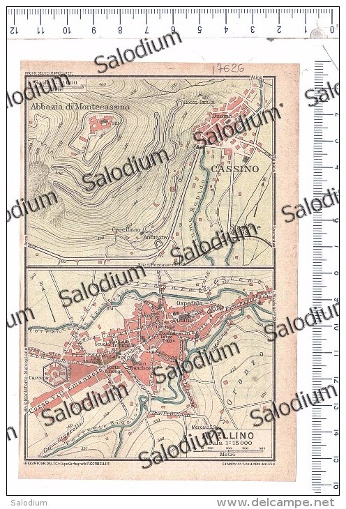 MONTECASSINO CASSINO AVELLINO - Vecchia Mappa Cartina Originale D´epoca - Altri & Non Classificati