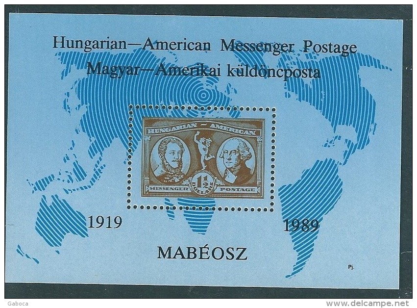 2423 Hungary Messenger Postage Stamp On Stamp Memorial Sheet MNH - George Washington