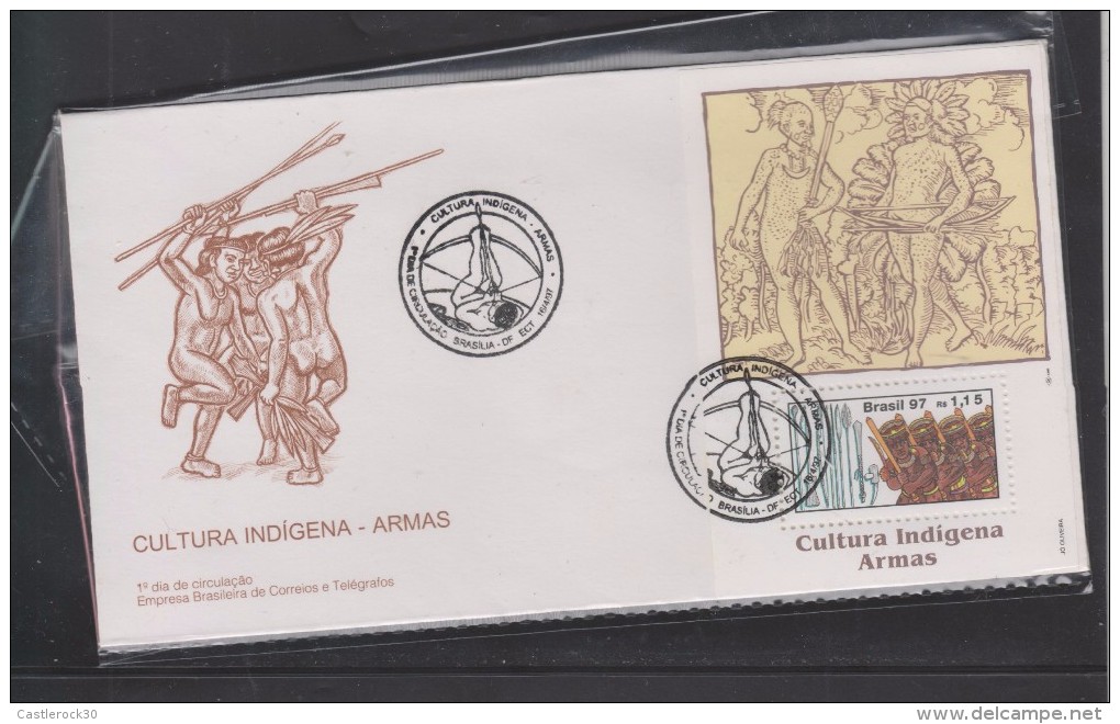 O) 1997 BRAZIL, INDIAN CULTURE, WEAPONS, FDC XF - FDC