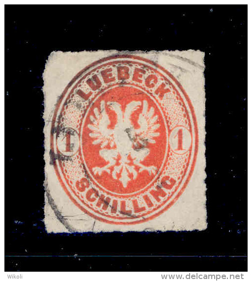 ! ! Lubeck Germany - 1863 Eagle 1s - Used - Luebeck