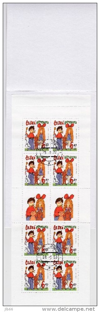 Feuillet 2003 De 8 Timbres + 2 Coupons Enfants Chien Téléphone Hotte YT 332 Oblitéré / Sheetlet Michel H-Blatt 21 (357) - Used Stamps