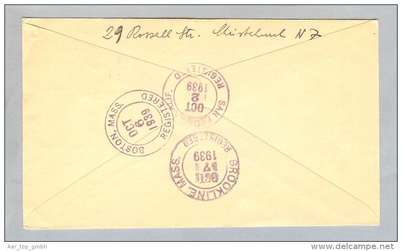 Ozeanien Samoa (Western) 1939-08-29 R-Brief Apia In Die USA - Samoa