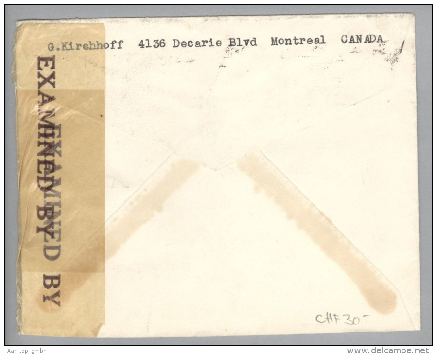 Kanada Canada 1941-12-11 Montreal Zensurbrief Nach Geneva - Lettres & Documents