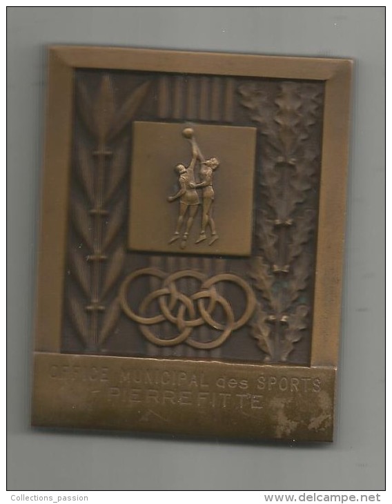 Medaille , Office Municipal Des Sports , PIERREFITTE , 150 Gr , 6x 7.5 Cm , Frais Fr : 5.50€ - Professionnels / De Société