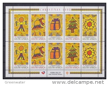 South Africa 1998 Christmas 5v In Sheetlet ** Mnh (22810) - Blokken & Velletjes