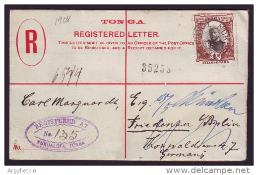 TONGA REGISTERED POSTAL STATIONERY KING GEORGE 11 H & G - Tonga (...-1970)