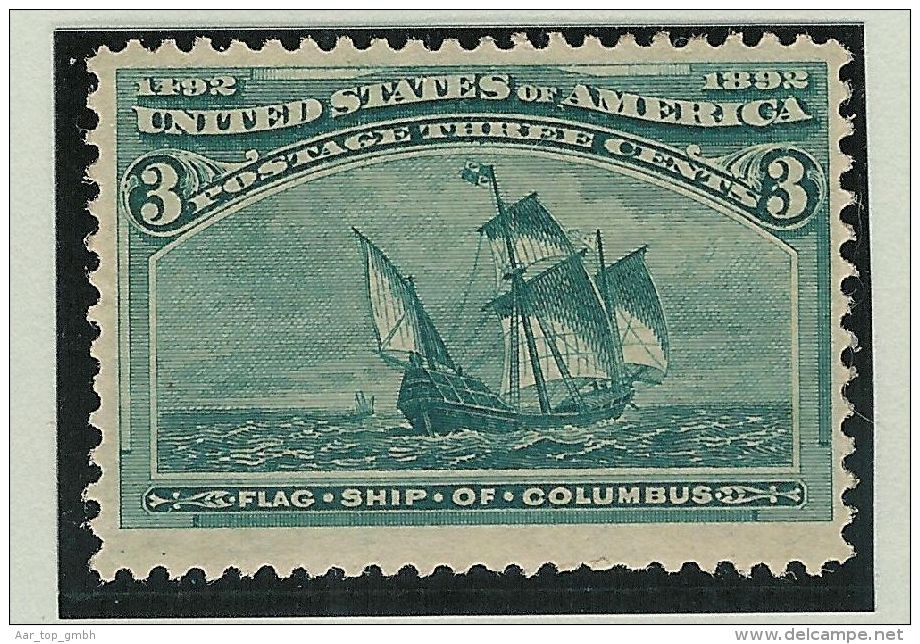 USA 1893 3Cent Mi# 75 ** Postfrisch Segelschiff - Unused Stamps