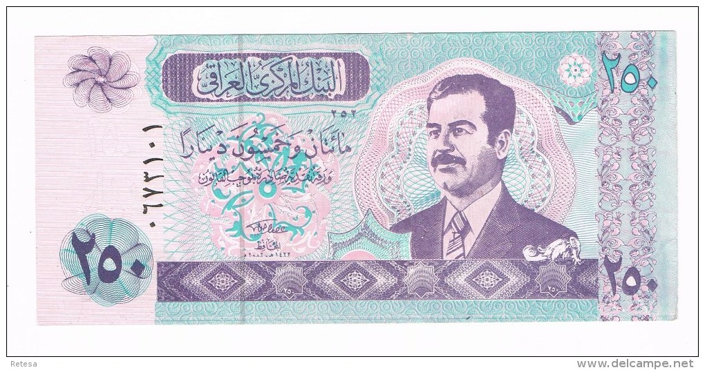 ***  IRAK 250 DINARS  SADDAM HOESSEIN  2002 NIEUW - Iraq