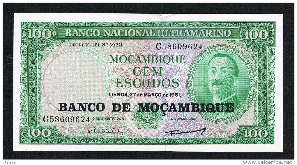 ***  MOZAMBIQUE 100 ESCUDOS 1961 - Mozambique