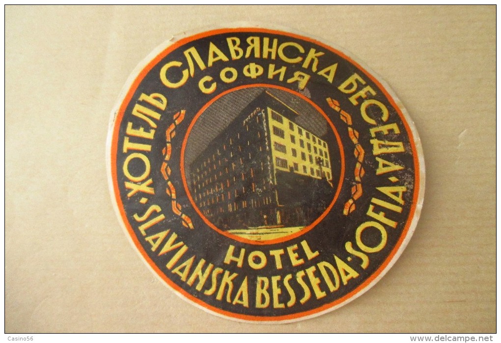 Etiquette D'hotel  Art Deco Pub HOTEL SLAVIANSKA BESSEDA SOFIA - Etiquettes D'hotels