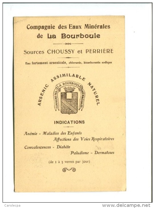 CP - La Bourboule (63) Carte Publicite Sources Choussy Et Perriere - La Bourboule