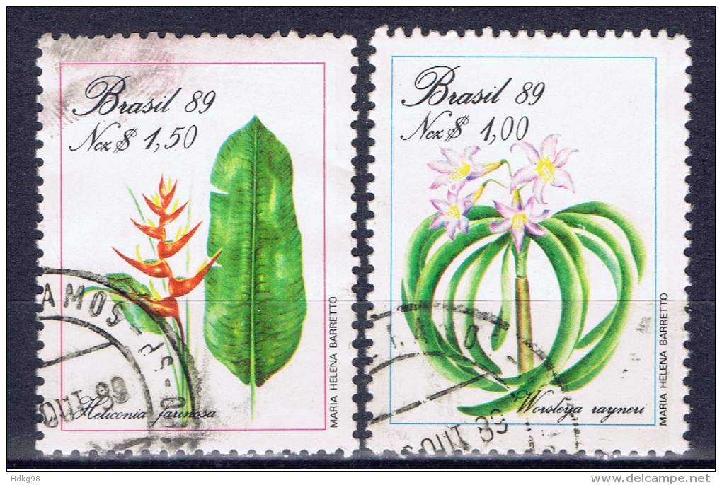 BR+ Brasilien 1989 Mi 2300-01 2315 Blumen, Handelskammer - Oblitérés