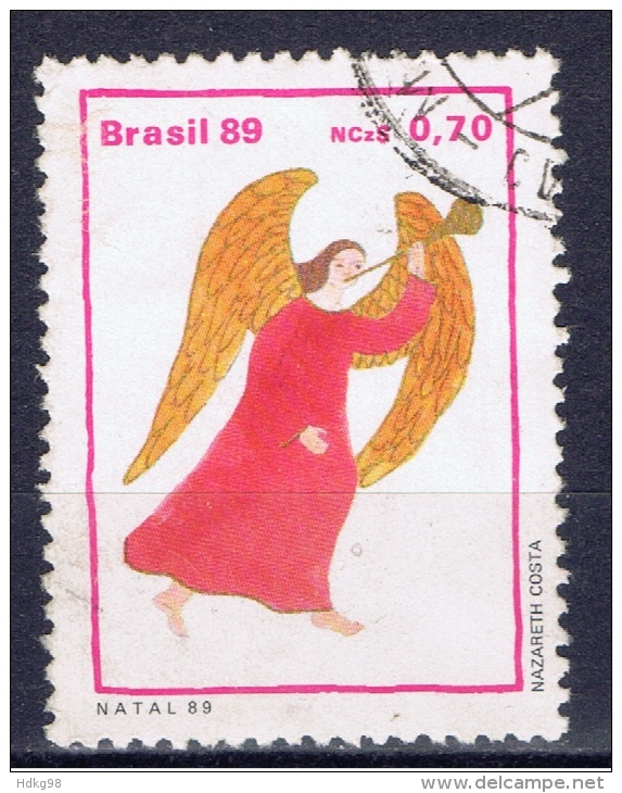 BR+ Brasilien 1989 Mi 2330 2332 2337-38 Bundespolizei, Weihnachten, Blüten - Oblitérés