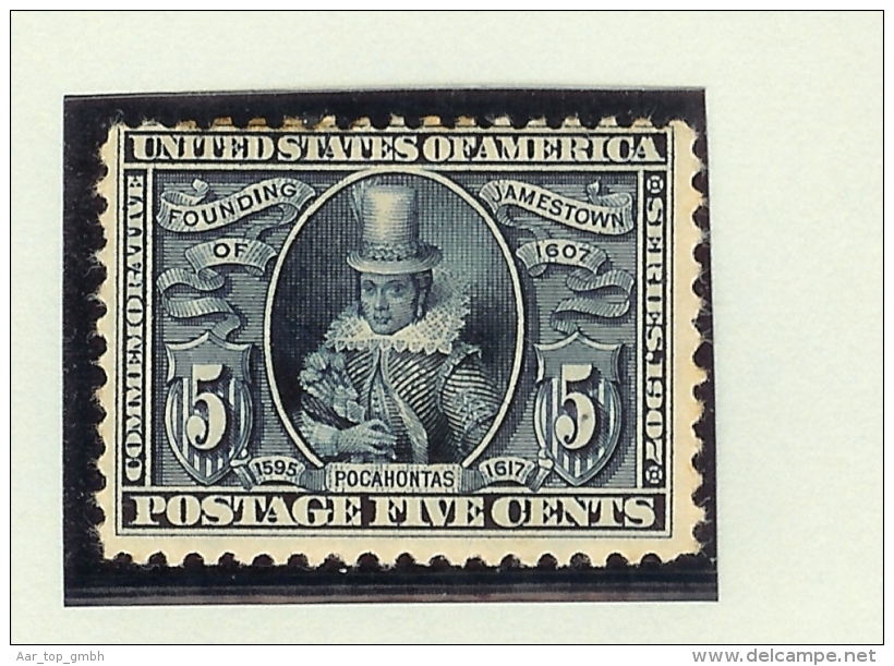 USA 1907 Mi#161 * Falz 5 Cent - Unused Stamps