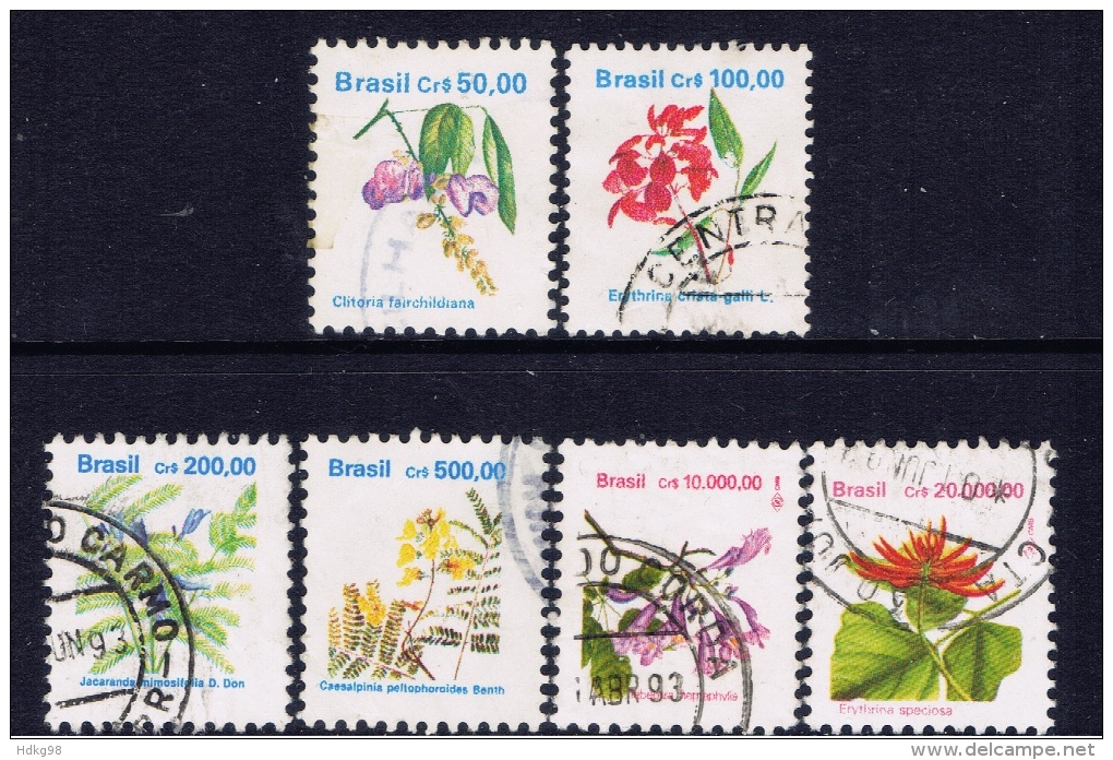 BR+ Brasilien 1990 1991 1992 1993 Mi 2364 2373 2413 2420 2506 2518 Blüten - Used Stamps
