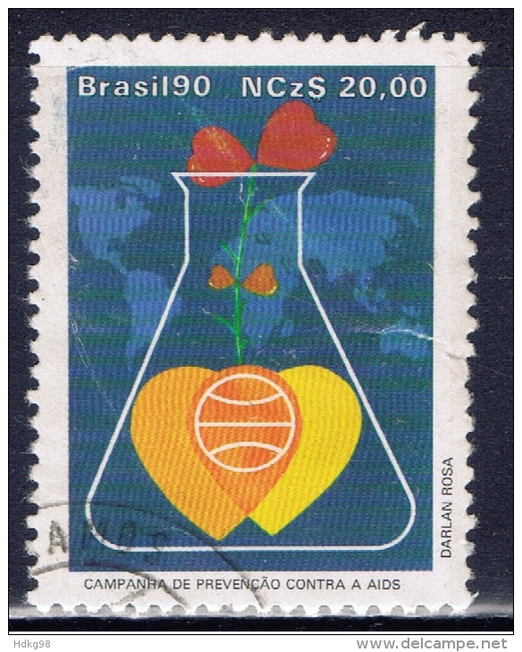 BR+ Brasilien 1990 Mi 2341 2351 Pau-Brasil, AIDS - Usados